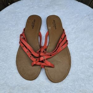 Arizona Jean Company Women's Vibrant Red Sandals Size 9M